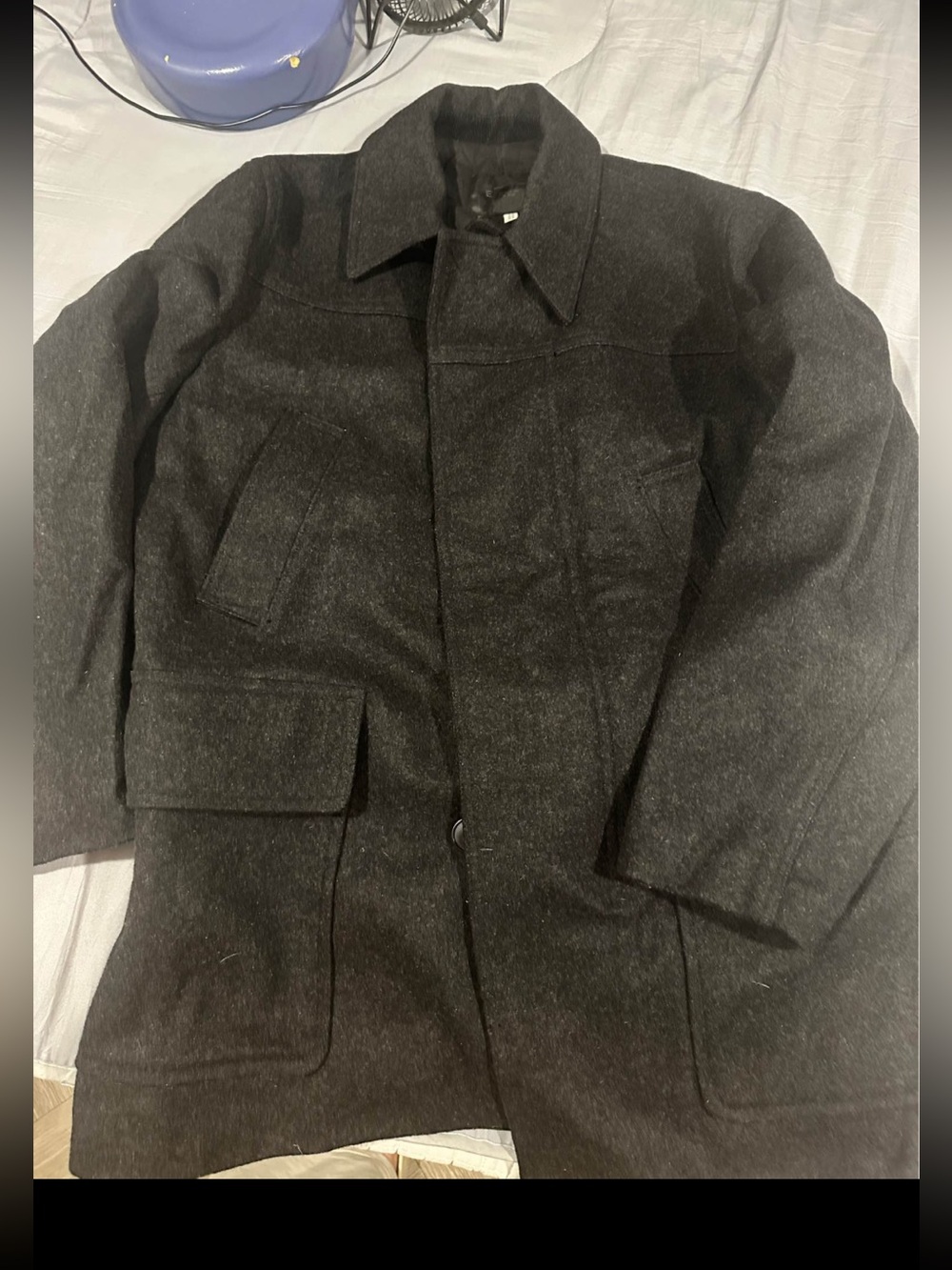 Express Black Wool Pea Coat